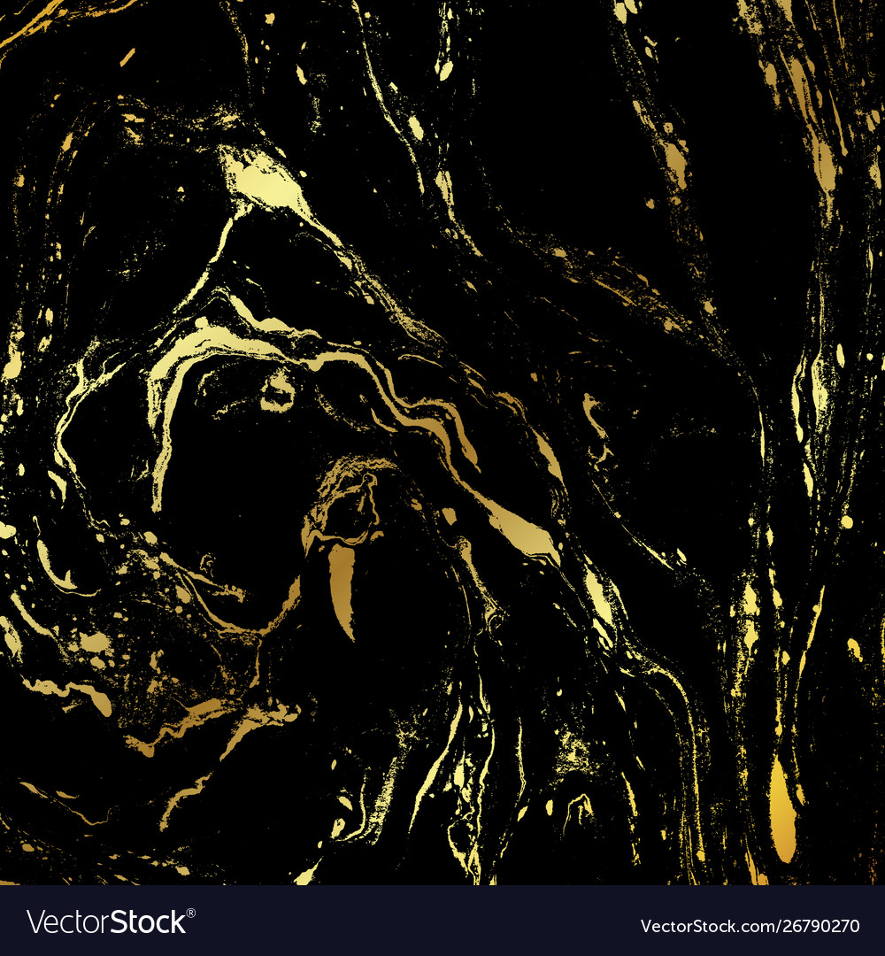 Black And Gold Marble Texture Background Vector Image