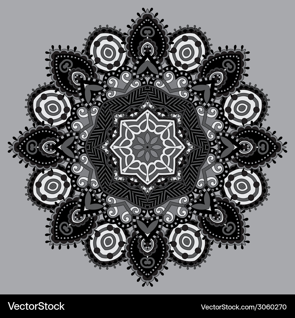 Grey circular decorative geometric pattern Vector Image