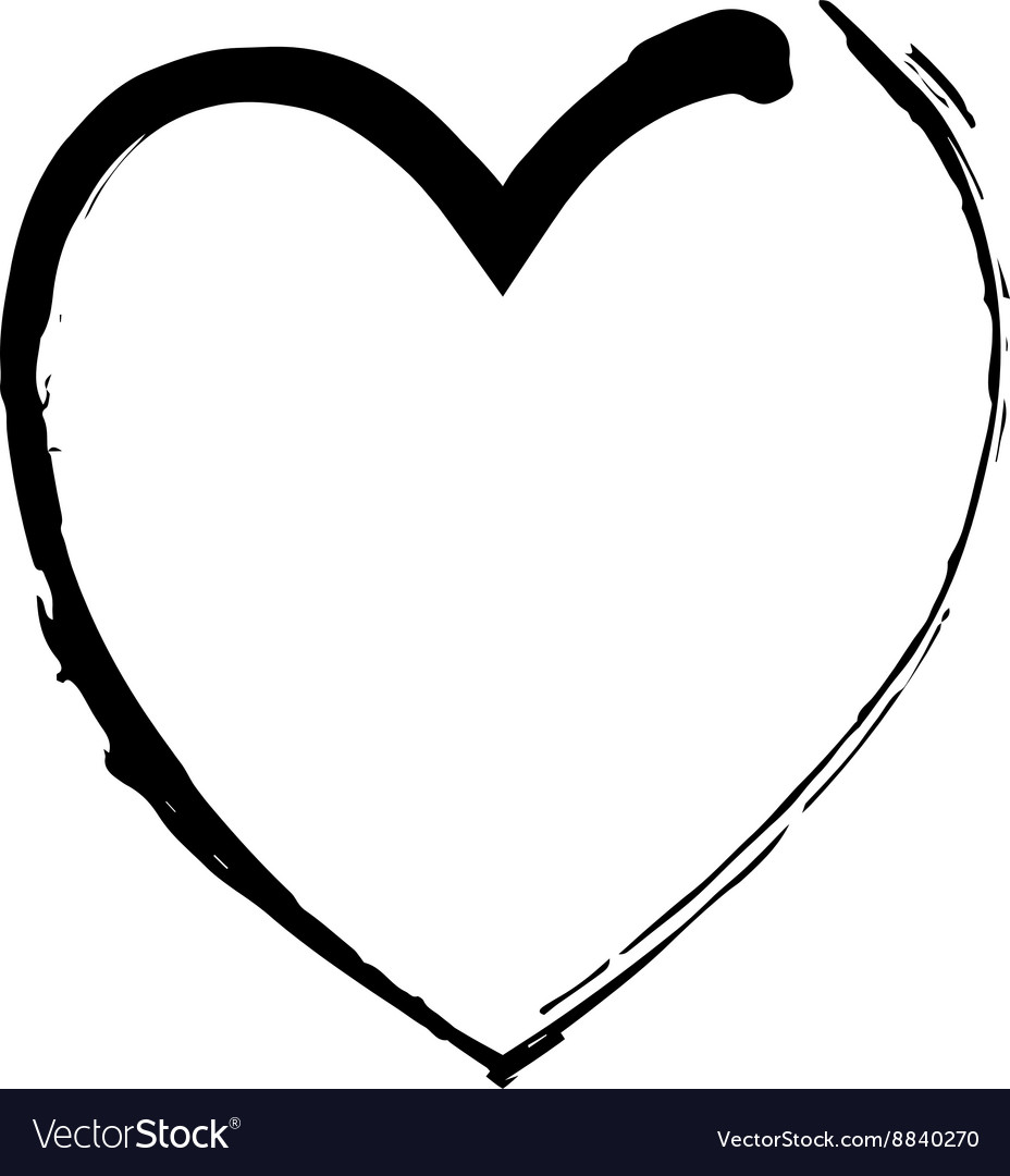 Heart shape symbol love black Royalty Free Vector Image