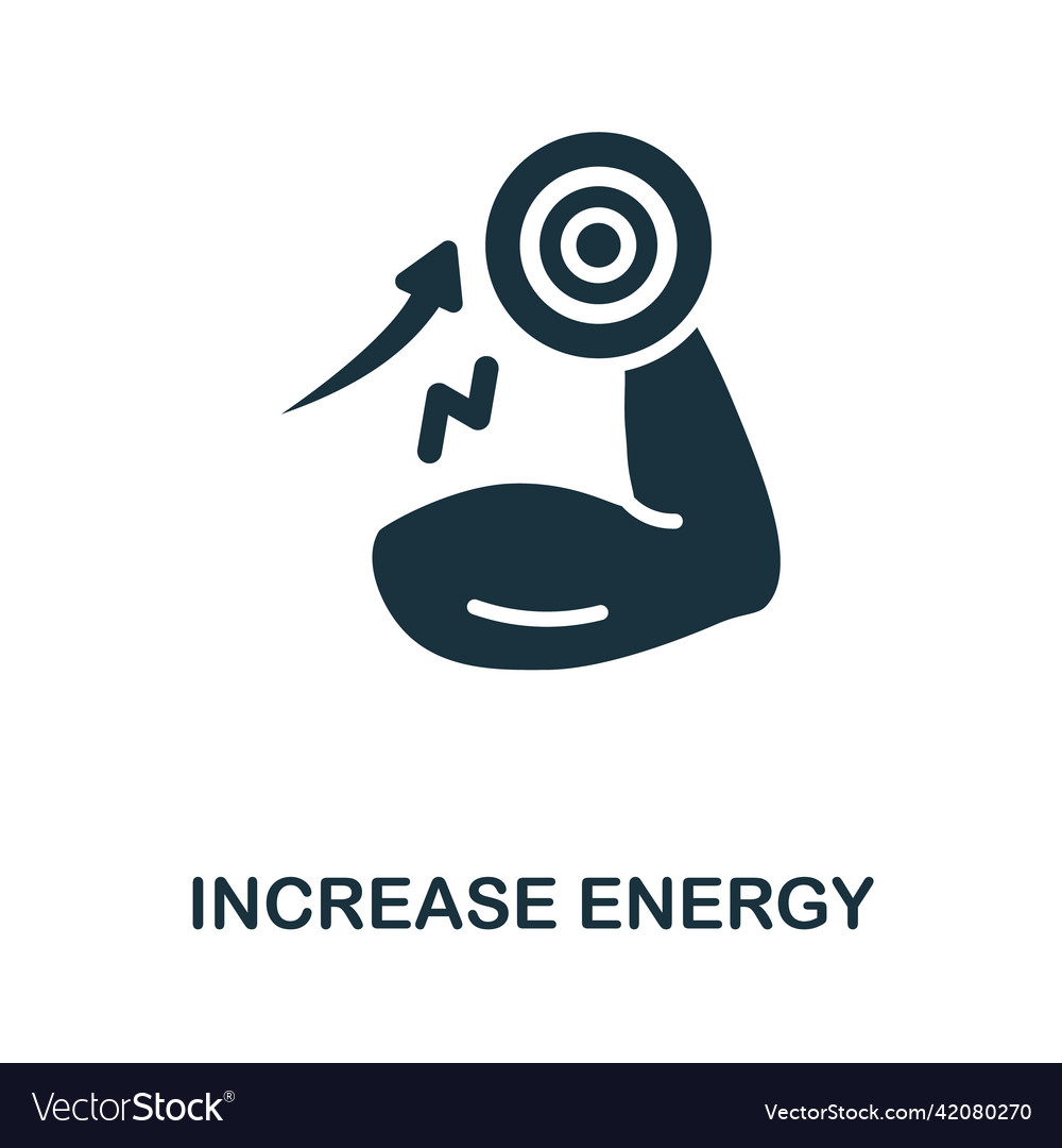 Increase energy icon monochrome simple Royalty Free Vector