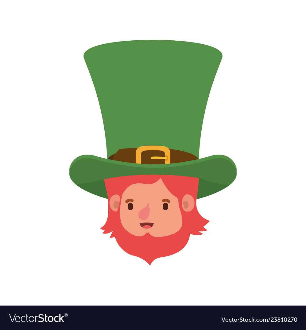 Leprechaun Head With Hat Avatar Character Vector Image