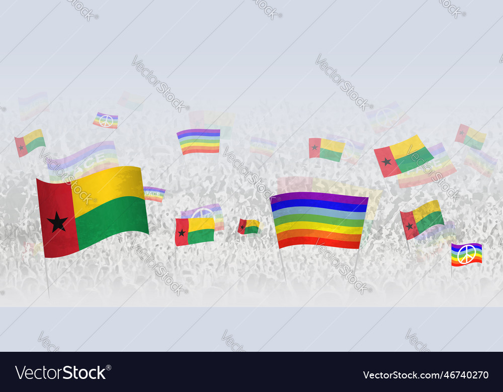 People Waving Peace Flags And Flags Royalty Free Vector