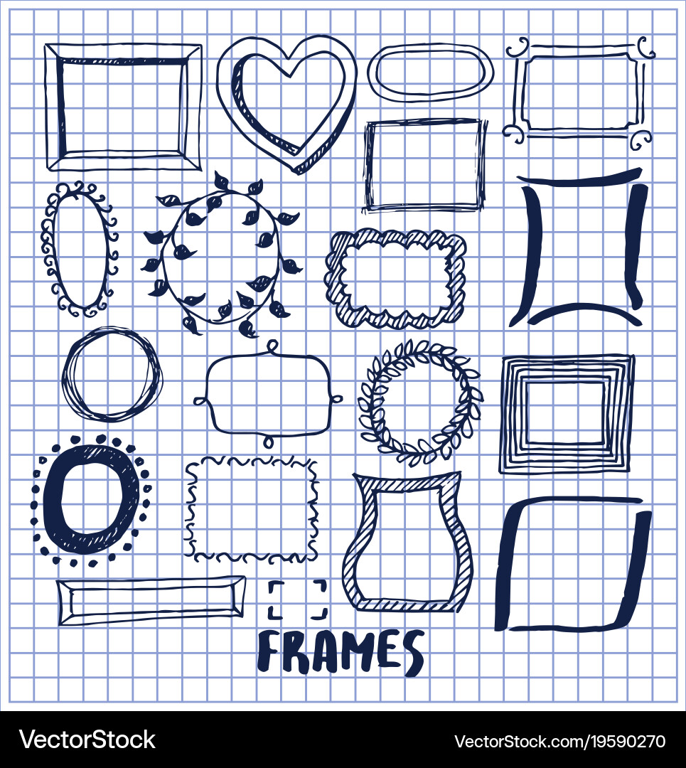 Set cute hand made frames Royalty Free Vector Image