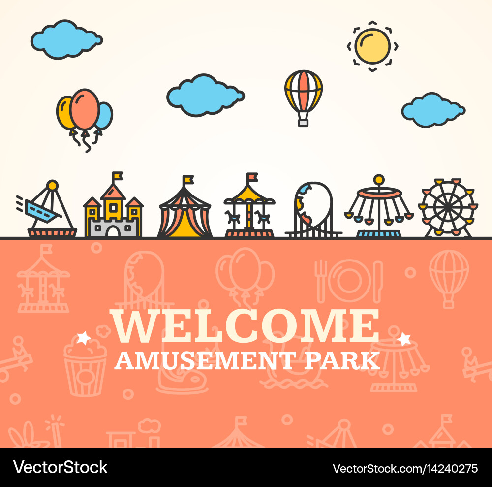 Amusement park card Royalty Free Vector Image