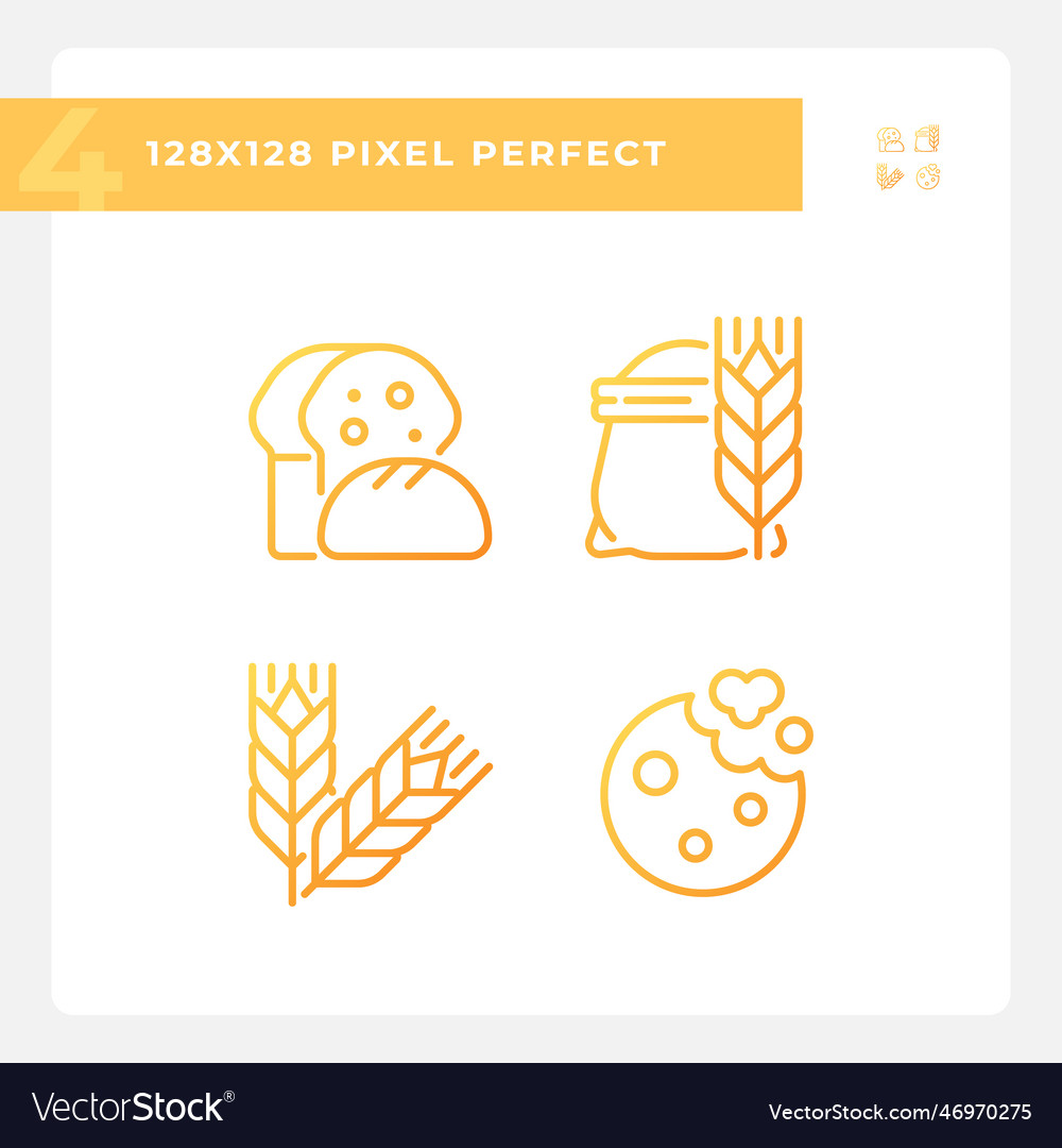 Bakery and bread pixel perfect gradient linear