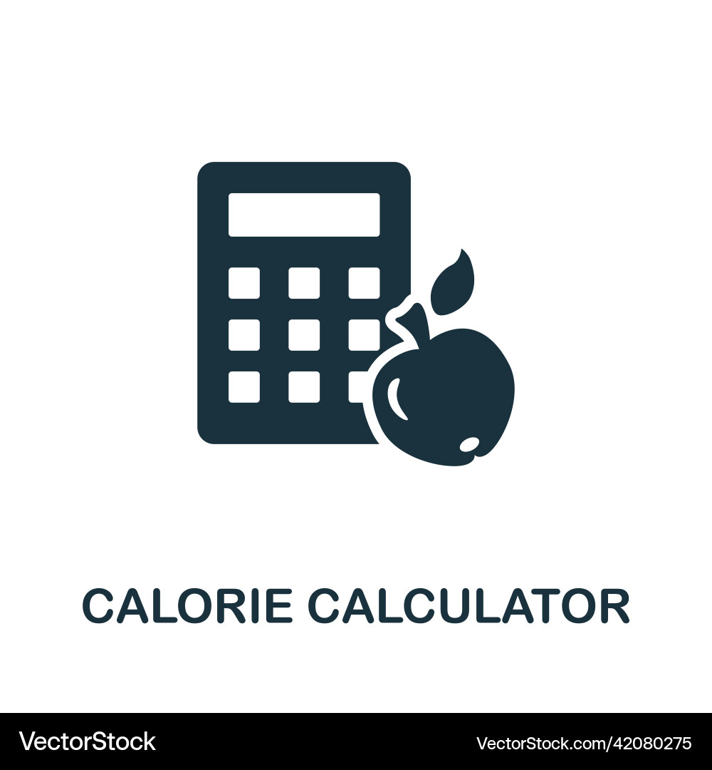 Calorie calculator icon monochrome simple Vector Image