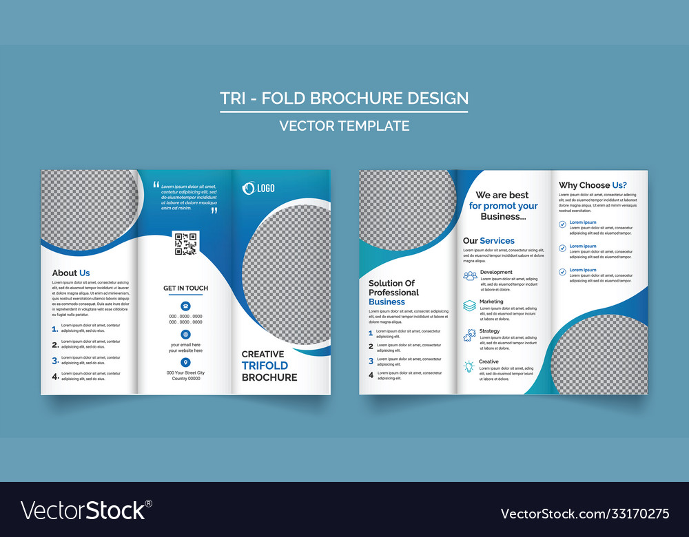 Corporate business tri fold brochure design Vector Image