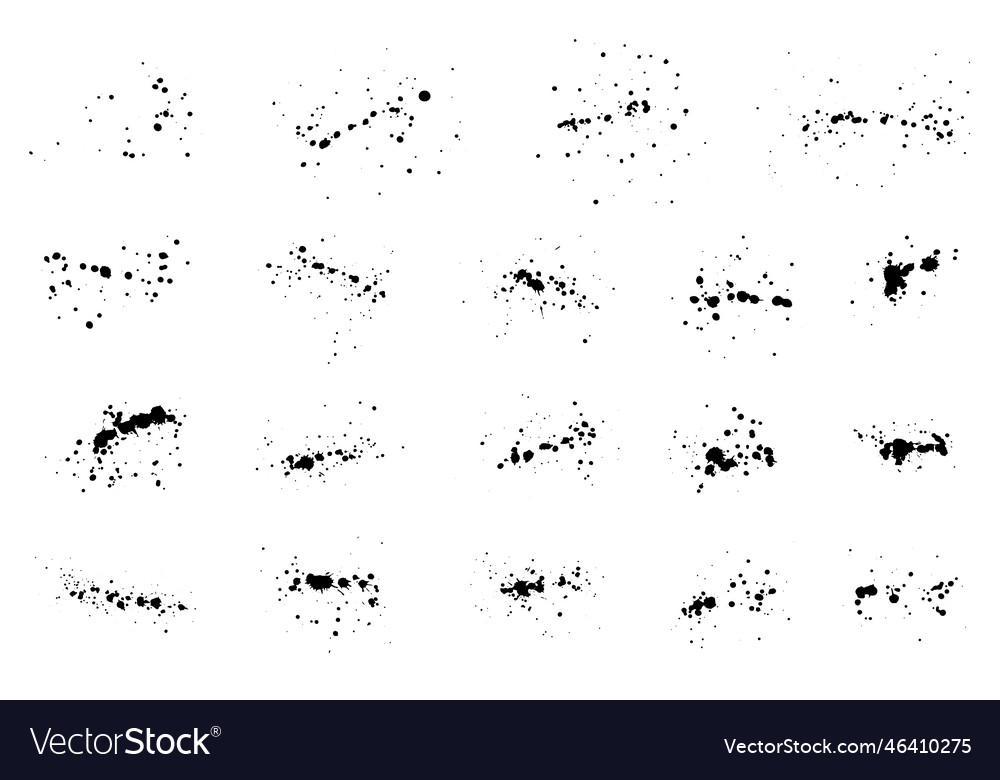 Overlay elements of paint ink splatter set Vector Image