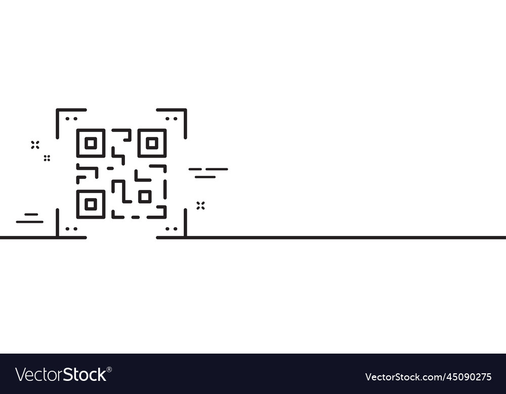 Qr code line icon scan barcode sign