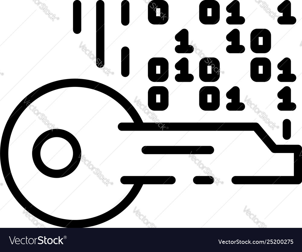 Selection encryption key icon outline style Vector Image