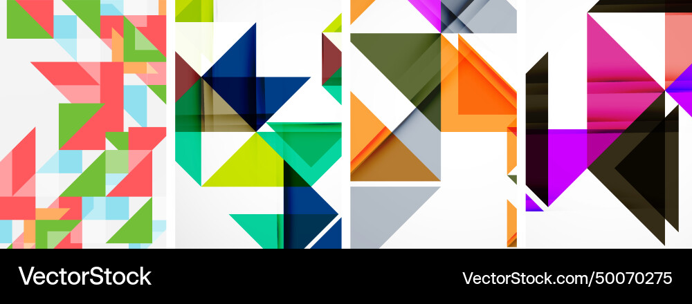 Triangle poster geometric background set Vector Image