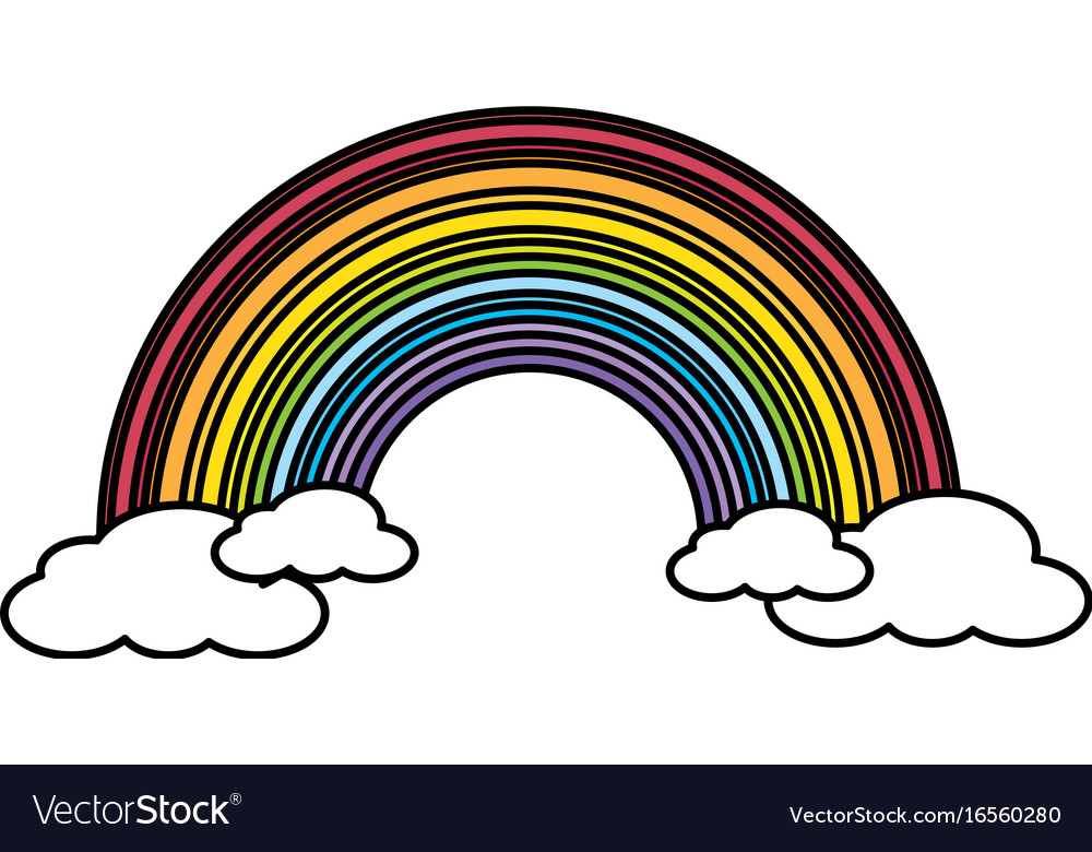 Beautiful fantasy cloud with rainbows Royalty Free Vector