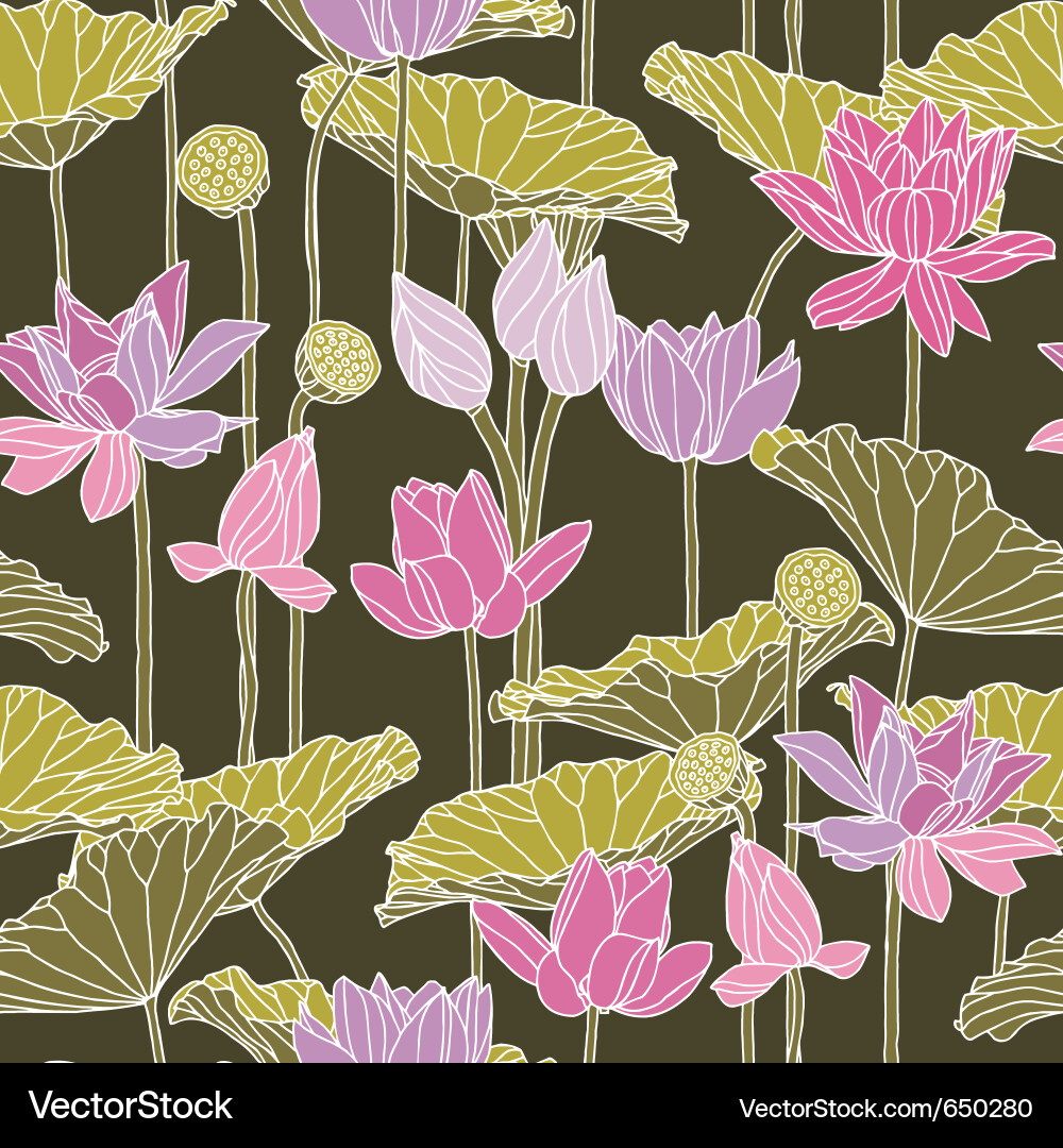 Seamless pattern with flowers Royalty Free Vector Image
