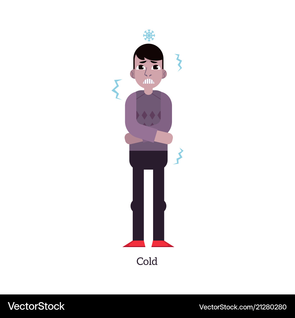 Young man having cold - symptom infectious or Vector Image