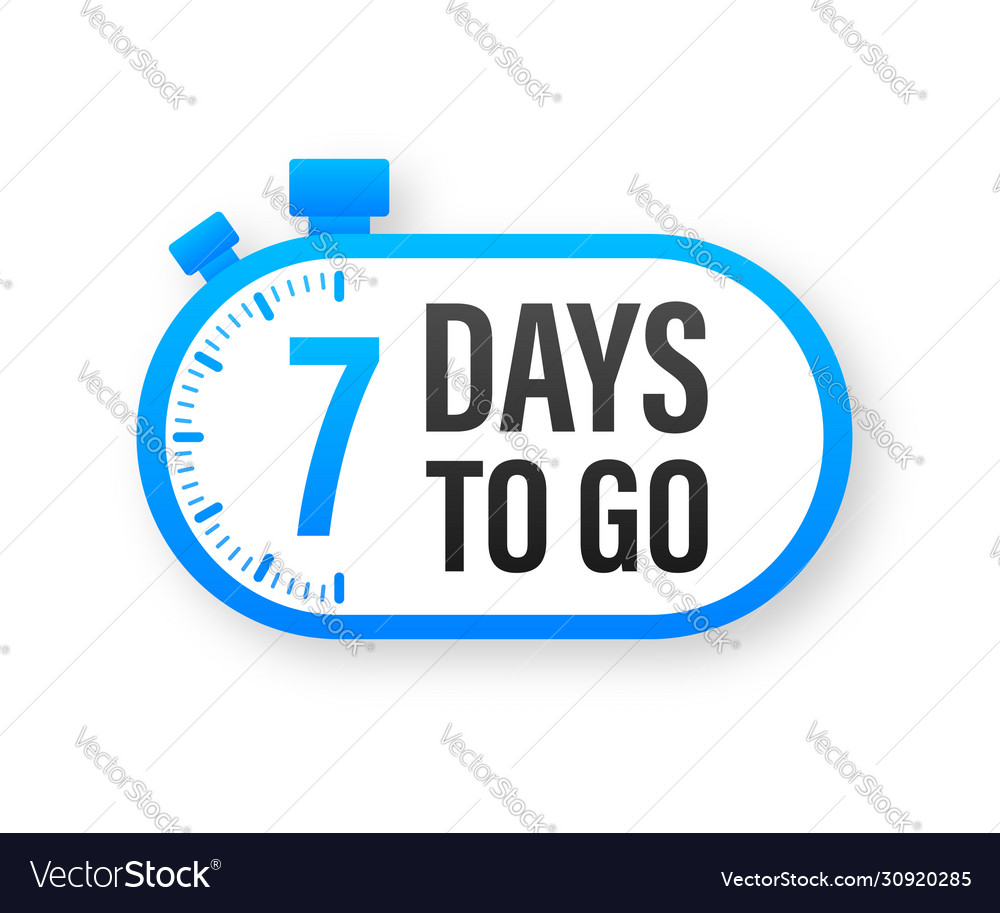 7-days-to-go-countdown-timer-clock-icon-time-icon-vector-image