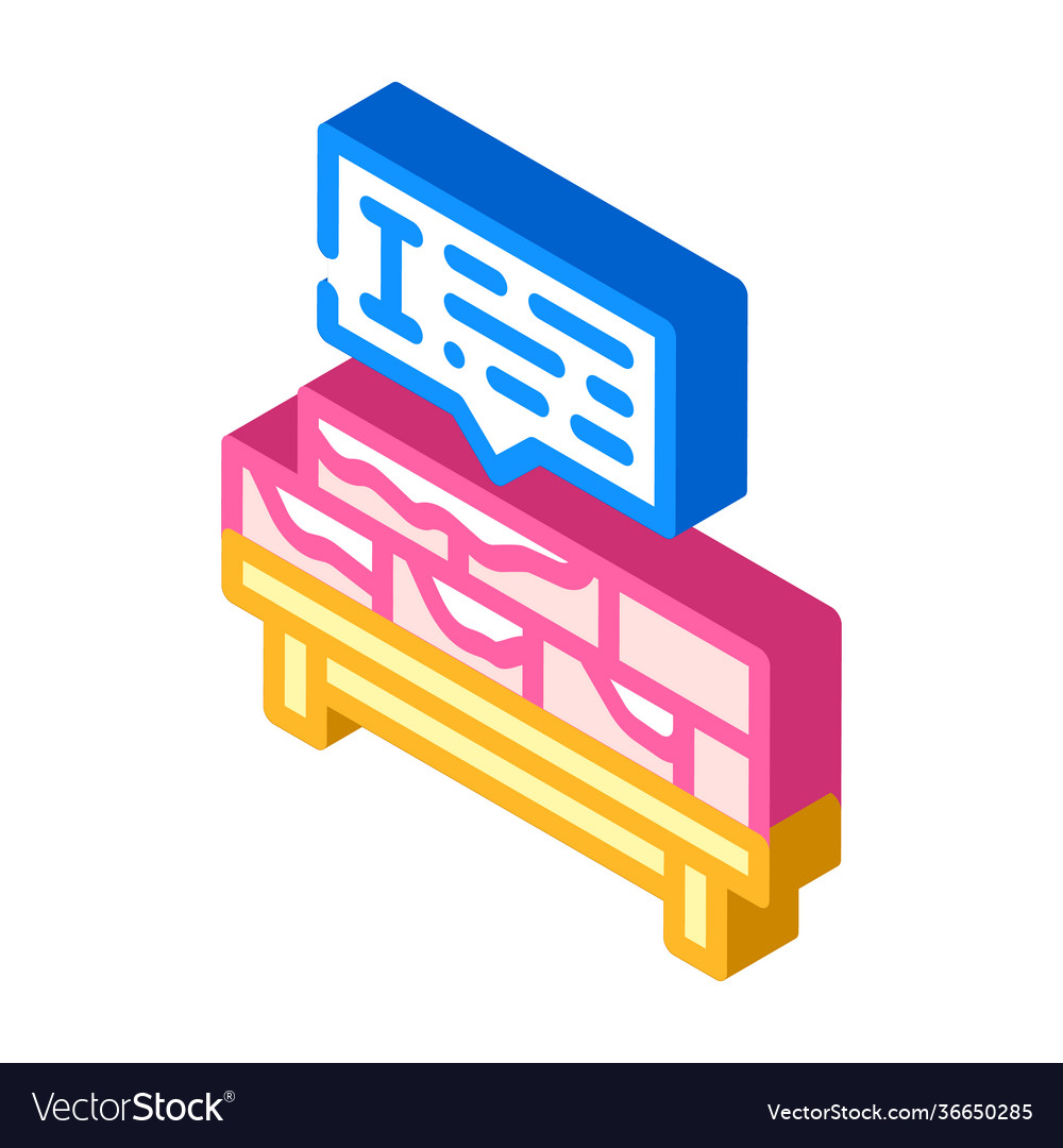 Brickwork courses isometric icon