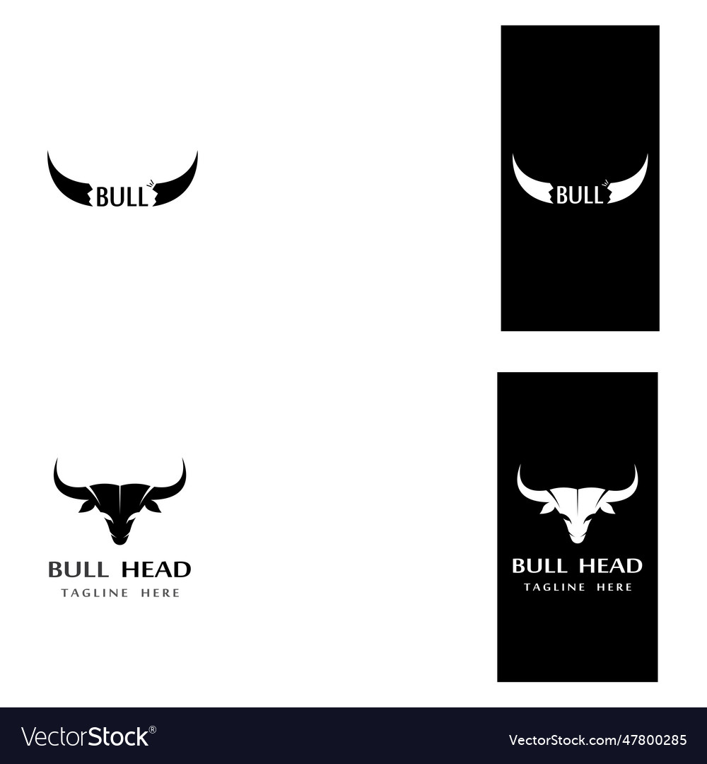 Bull head horn logo and symbol images Royalty Free Vector