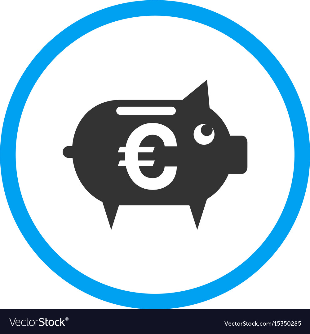 Euro Piggy Bank Rounded Icon Royalty Free Vector Image
