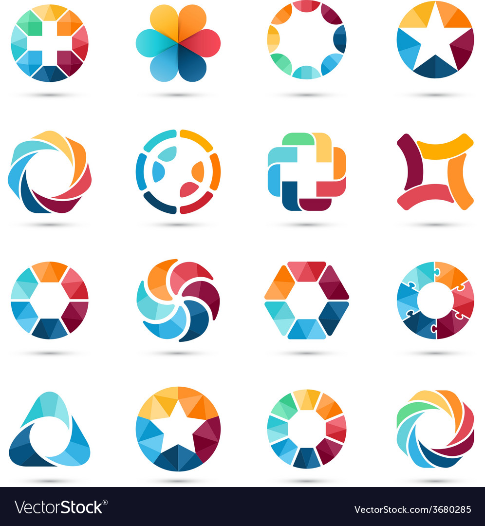 Logo set circle signs and symbols Royalty Free Vector Image