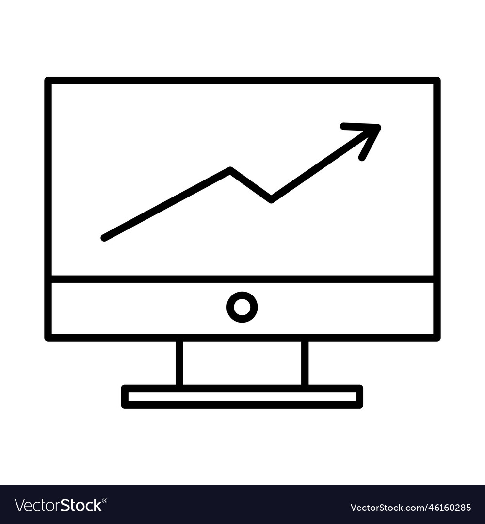 Monitoring icons with black outline style Vector Image