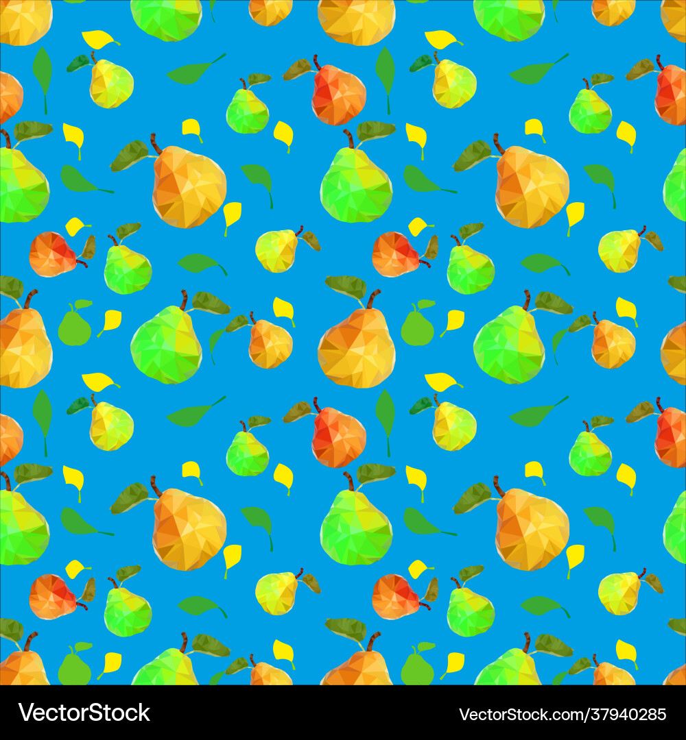 Pears with leaves pattern Royalty Free Vector Image