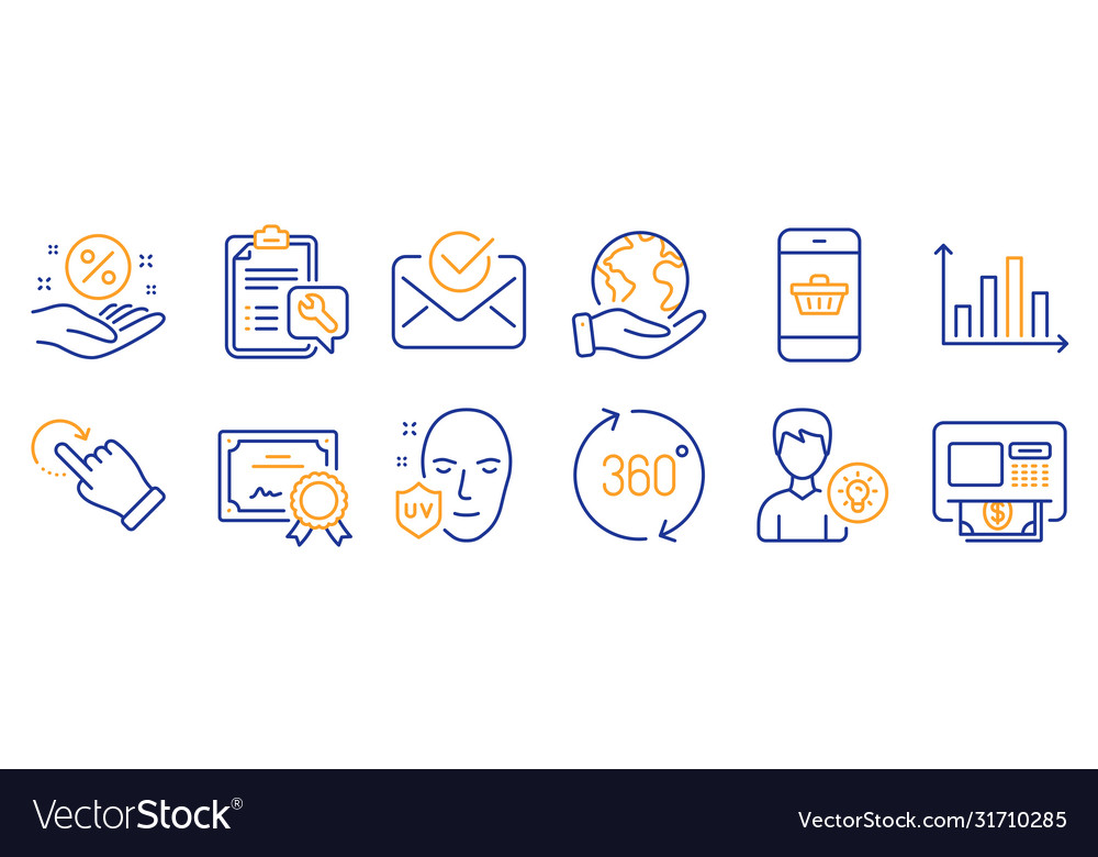 Set business icons such as rotation gesture Vector Image