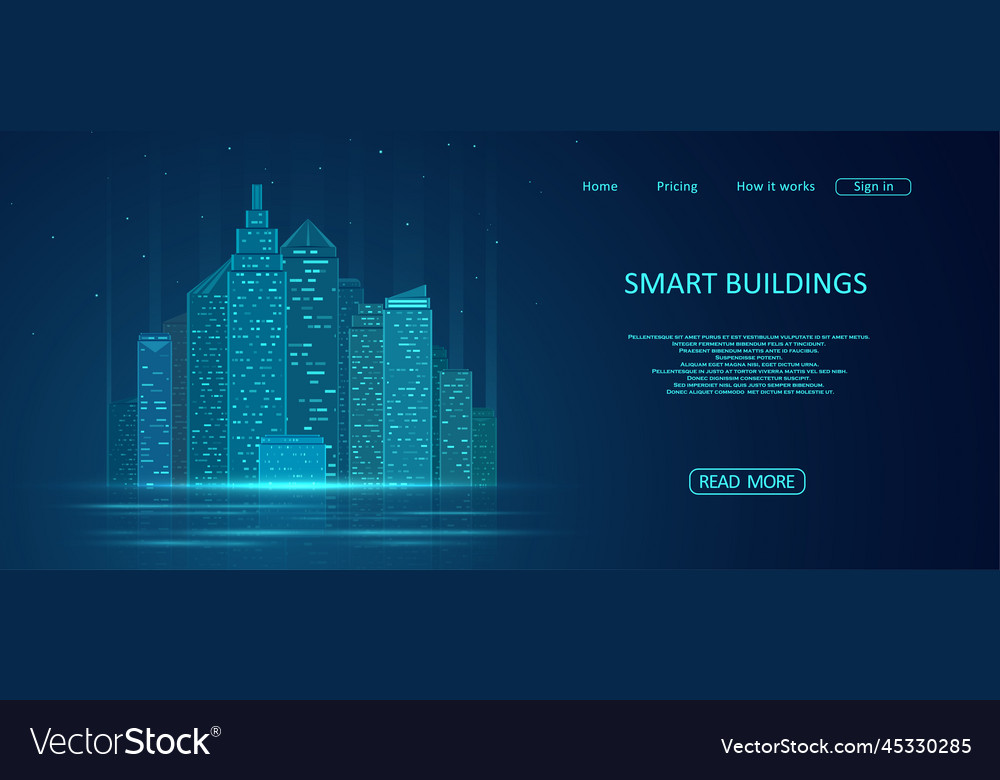 Smart building concept design Royalty Free Vector Image