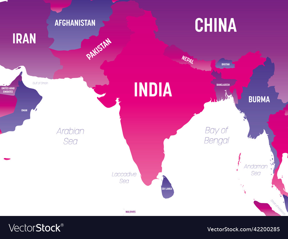 South Asia Detailed Political Map With Lables Vector Image South Asia Detailed Political Map With Lables Vector 42200285