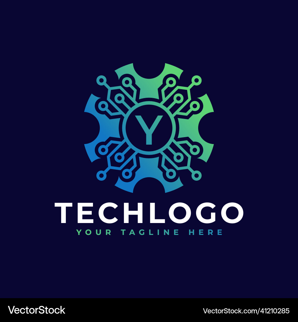 Technology initial letter y logo design template Vector Image