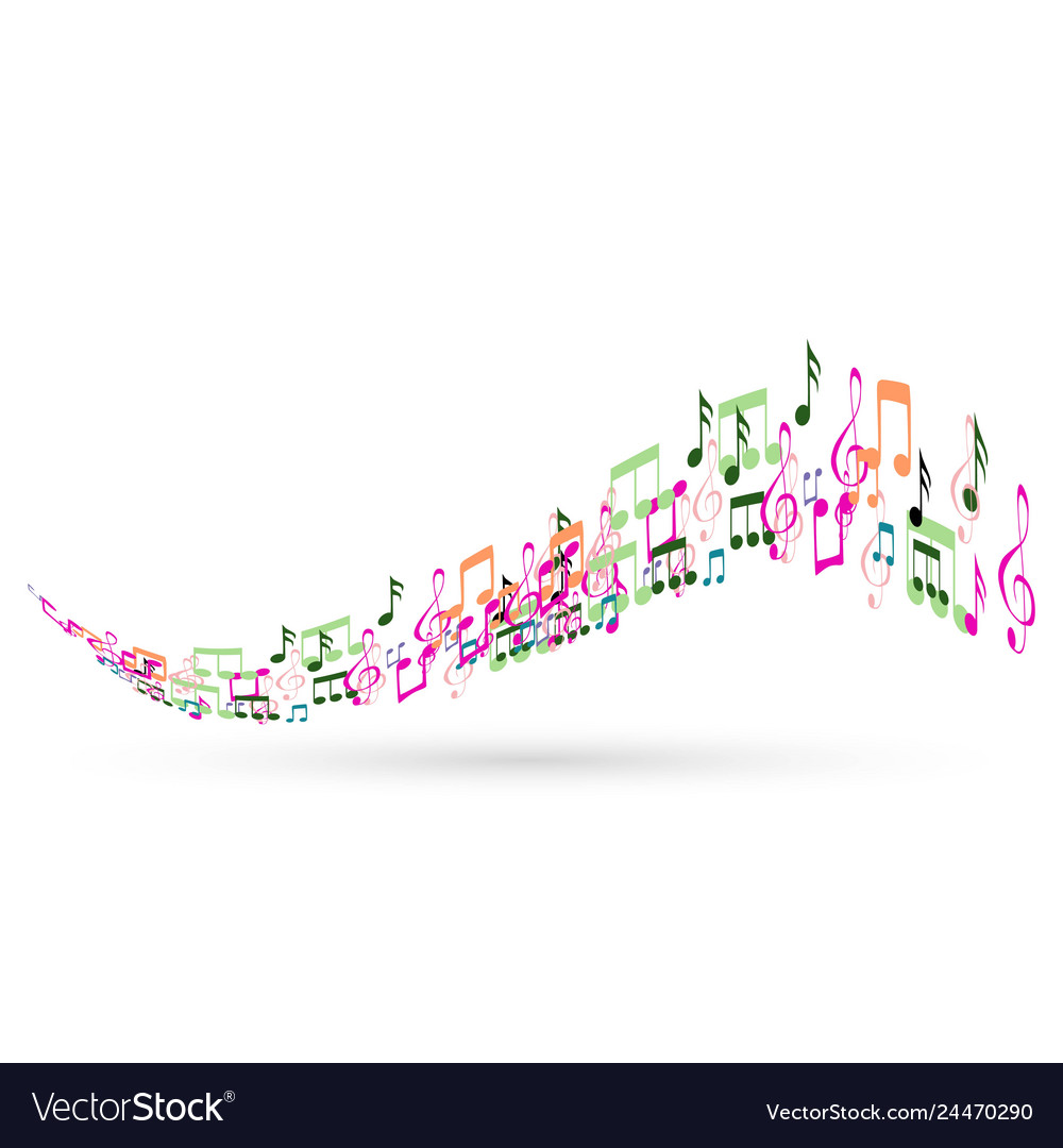 Abstract background with colorful music notes Vector Image