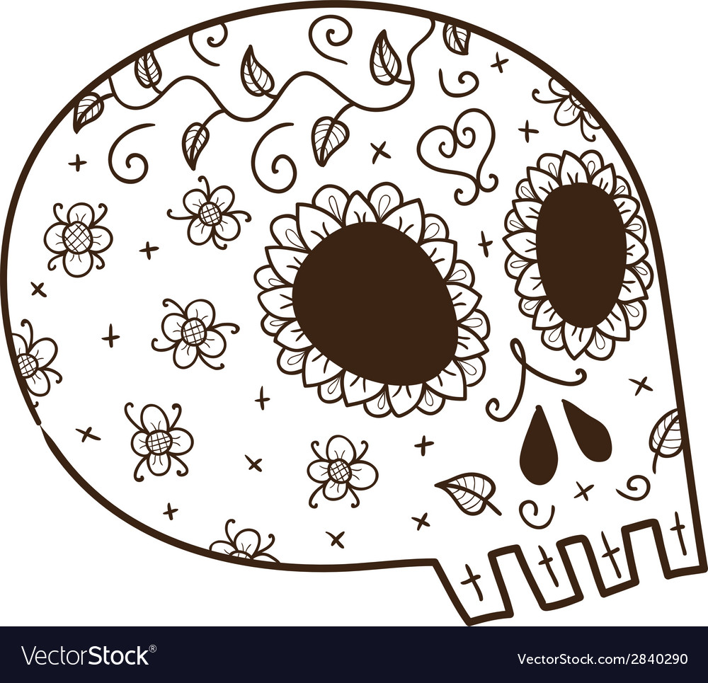 Decorative skull Royalty Free Vector Image - VectorStock