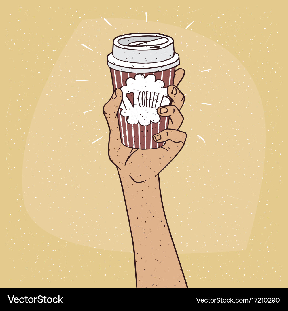 I love coffee on paper cup Royalty Free Vector Image