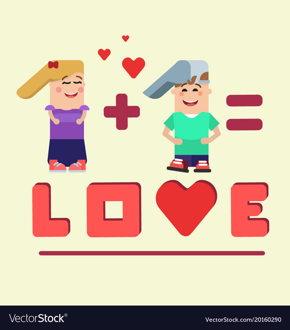 Love math characters Royalty Free Vector Image