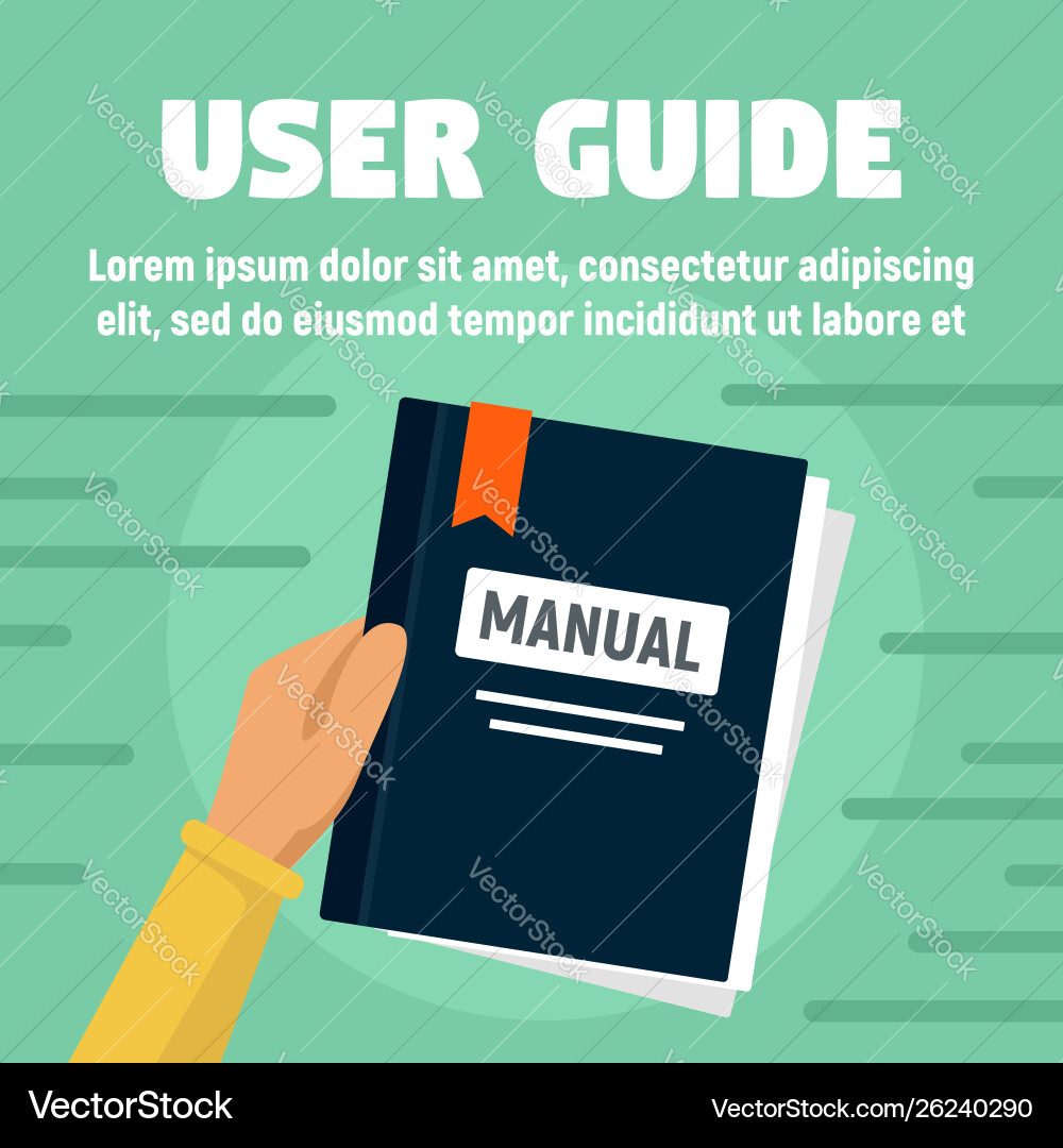 User Guide Manual Concept Banner Flat Style Vector Image