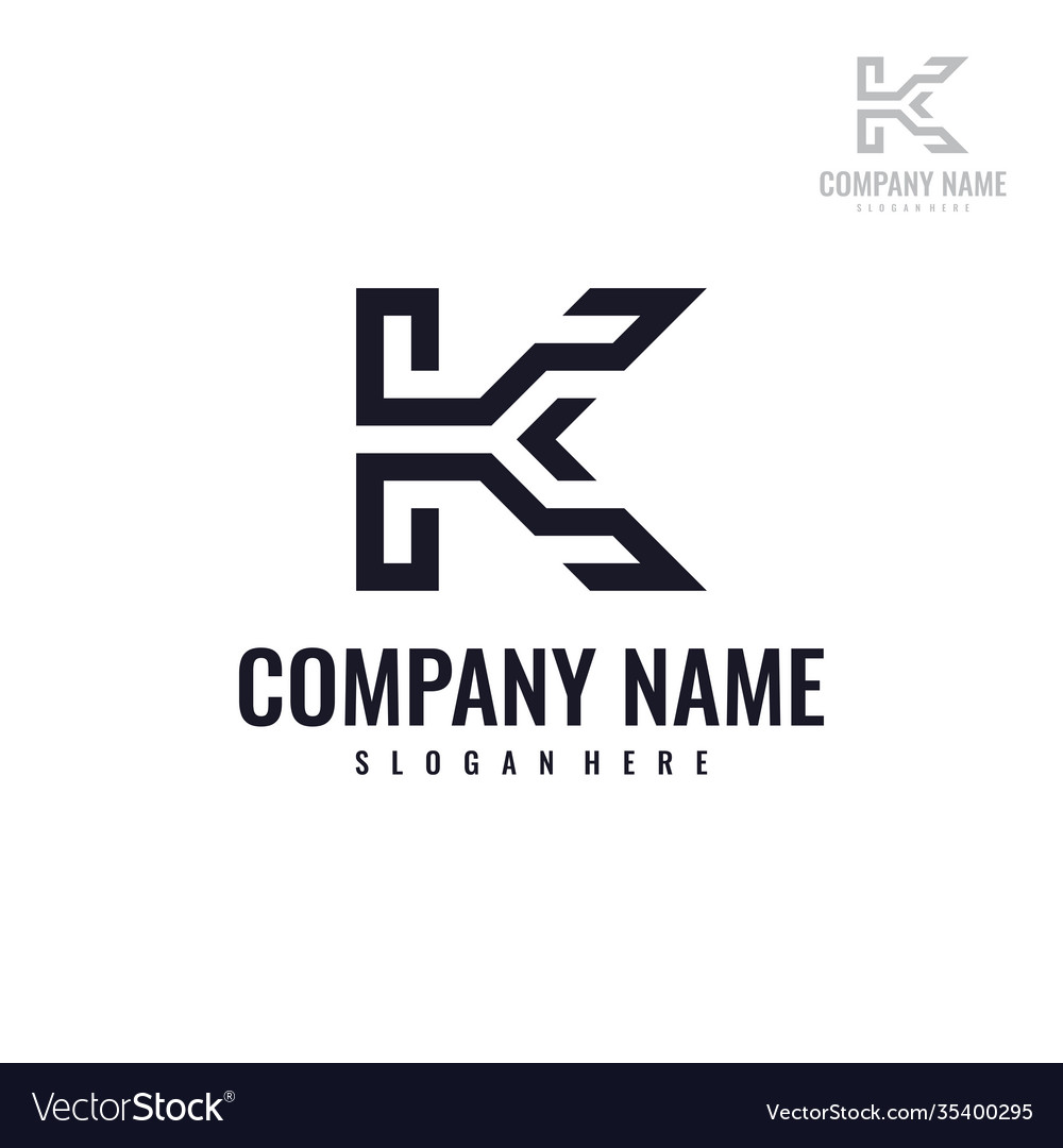 Abstract letter k logo design template creative Vector Image