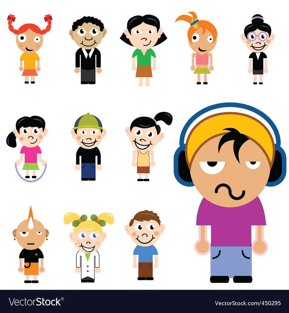 Kind cartoon. Cartoon characters from different Countries.