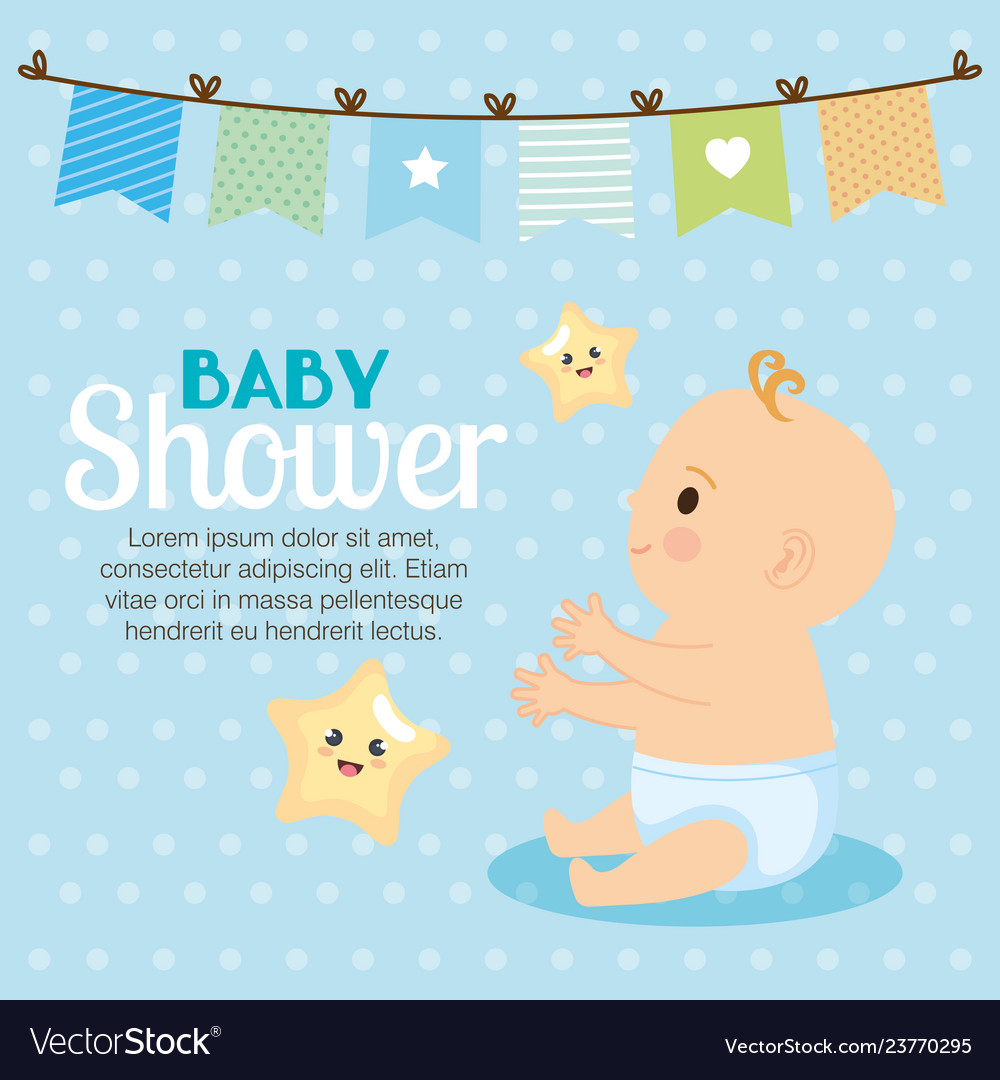 Little baby shower card Royalty Free Vector Image