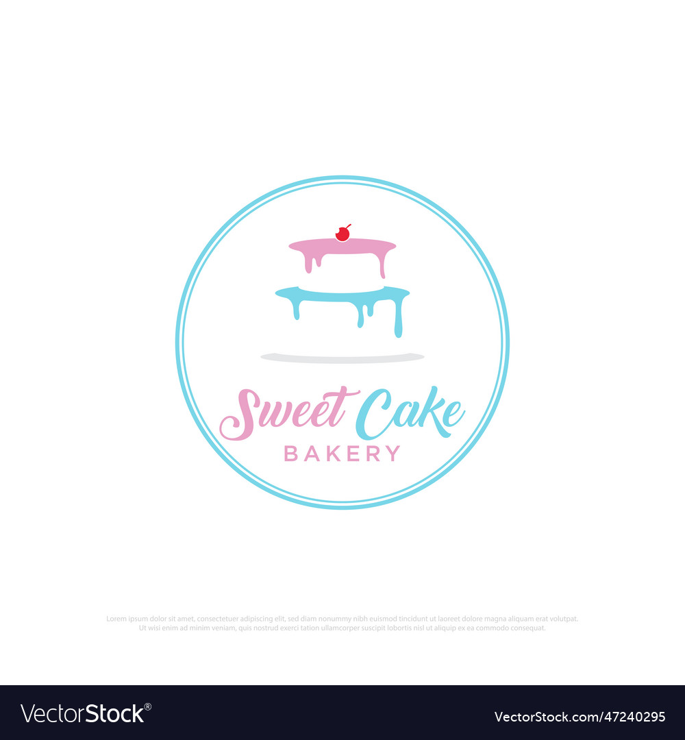 Sweet cake logo design bakery icon Royalty Free Vector Image