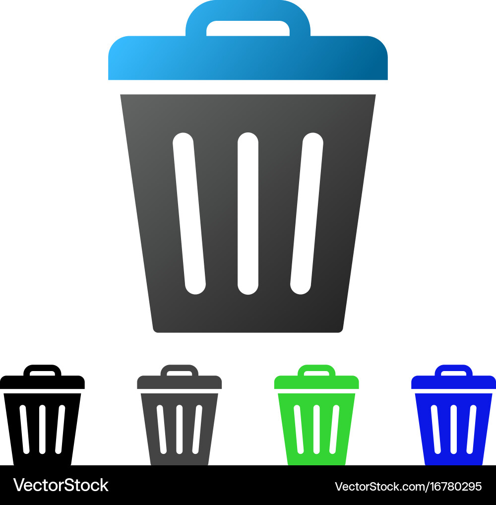 Trash can flat gradient icon Royalty Free Vector Image