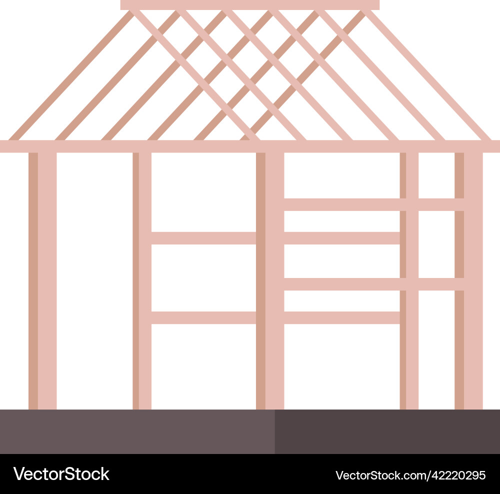 Wooden structure house Royalty Free Vector Image