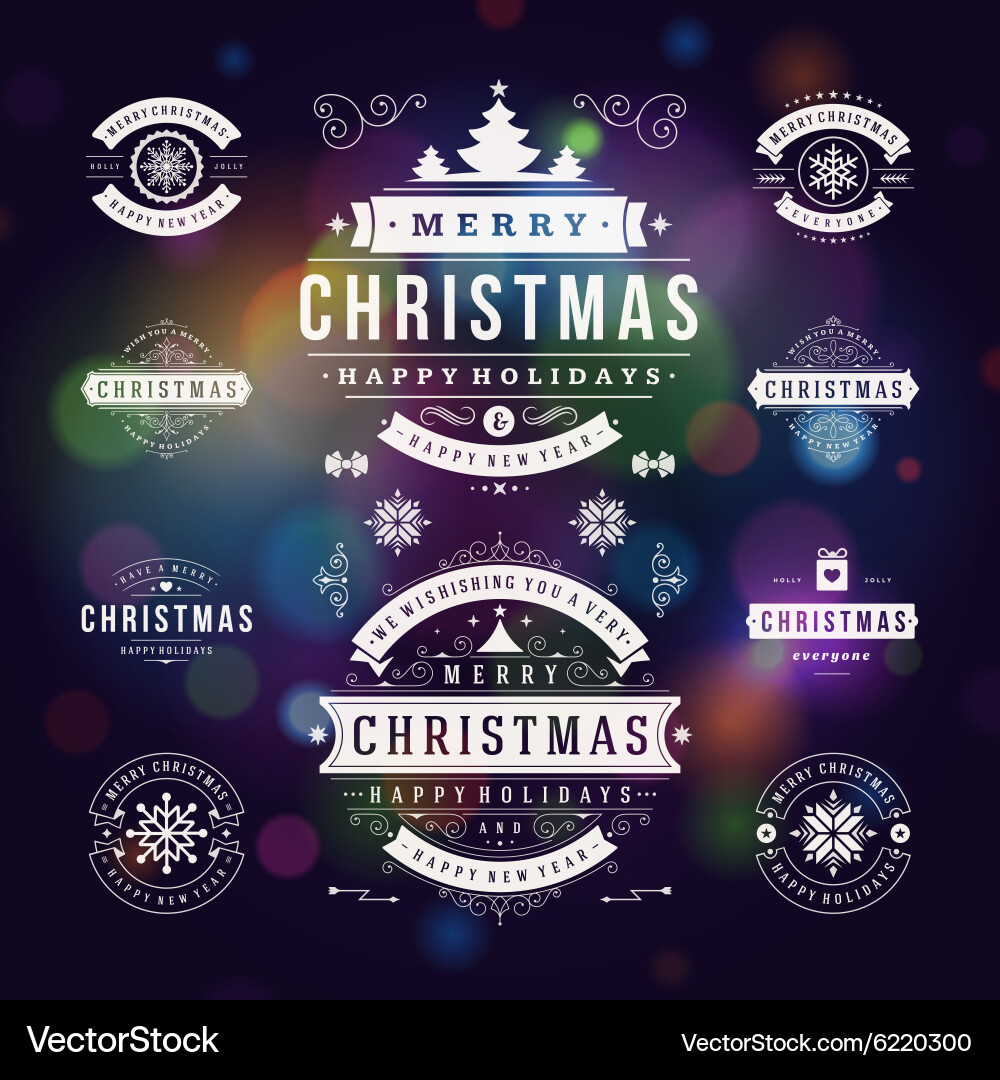 Christmas decorations design elements Royalty Free Vector