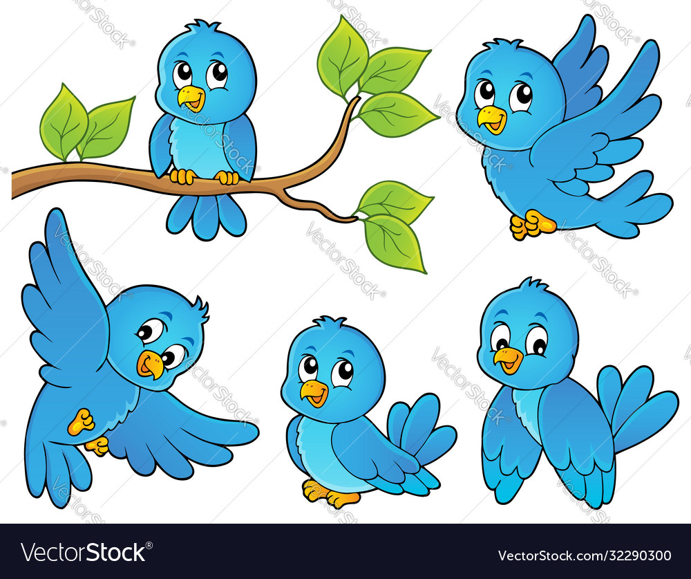 Happy birds theme image 1 Royalty Free Vector Image