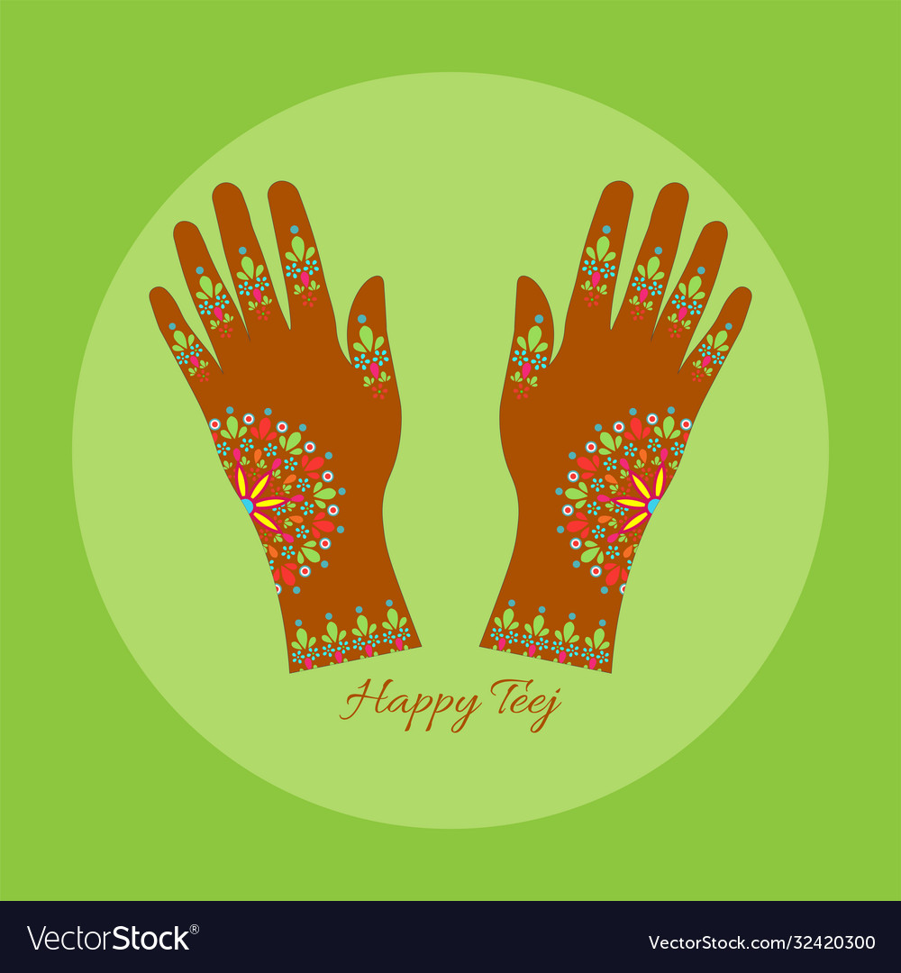 Teej festival india woman swinging on a tree Vector Image