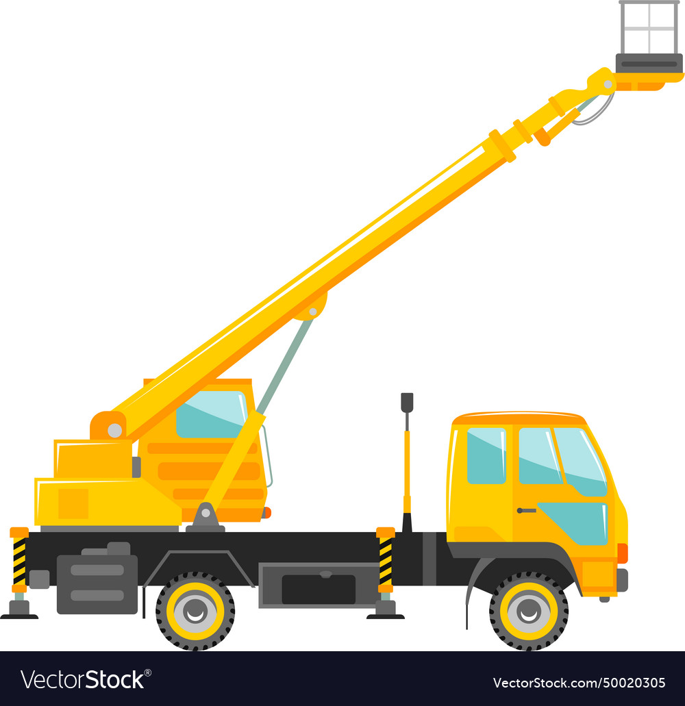 Aerial work platform bucket truck icon Royalty Free Vector