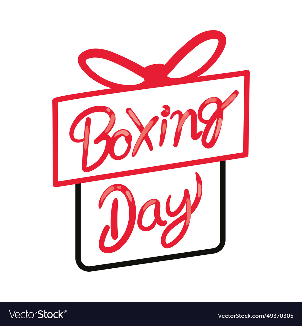 Boxing day font and gift Royalty Free Vector Image