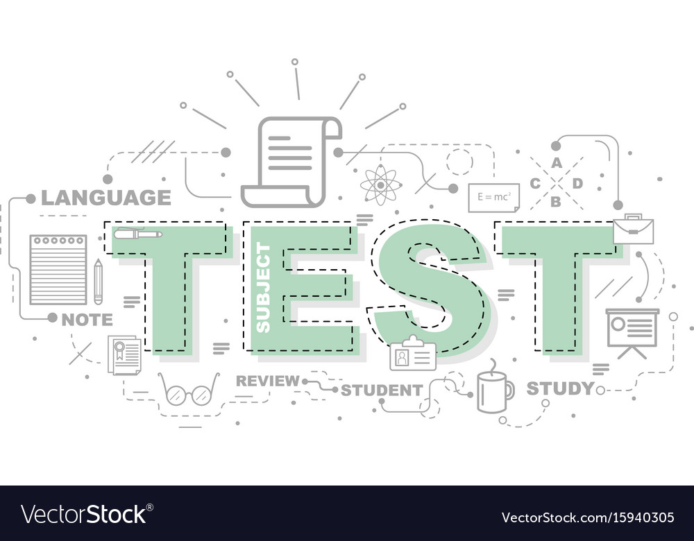 Design concept of word test website banner Vector Image