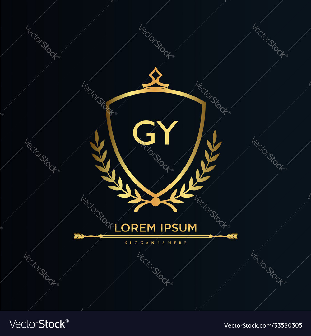 Gy letter initial with royal templateelegant Vector Image