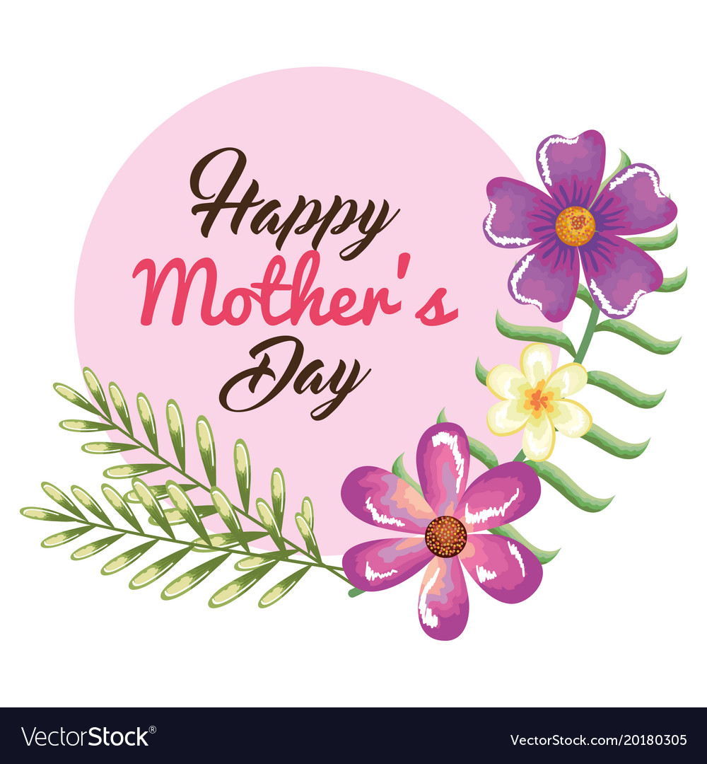 Happy mothers day card with floral decoration