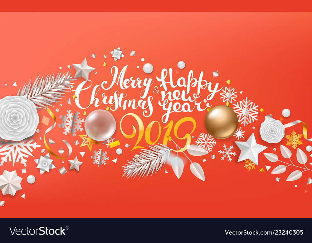 Merry christmas and happy new year greetings