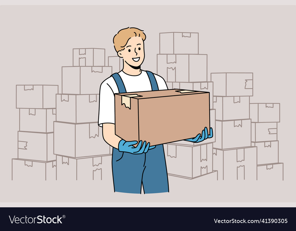 Parcel delivery and post service concept Vector Image